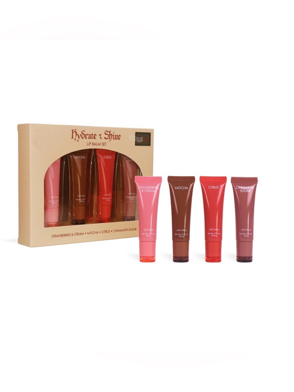 BNWT MACYS EXCLUSIVE HYDRATING & SHINE 4 PC LIP BALM SET HAS PINK & NUDE COLORS - Picture 2 of 6